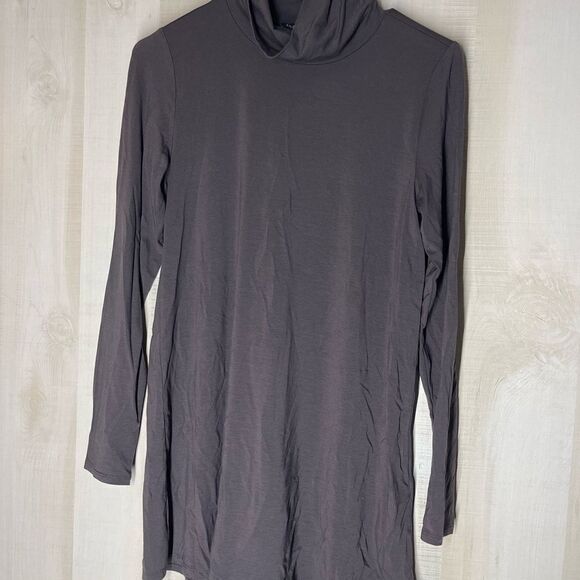 Eileen Fisher NWT brown‎ scrunch neck tunic long sleeve, size XXS - Picture 6 of 11
